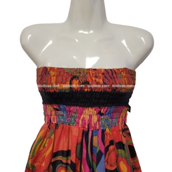 LEOPARDS & Roses Colorful Elastic Waist Cotton Skirt  - Sizes S   L   XL -  NEW! - Picture 13 of 14